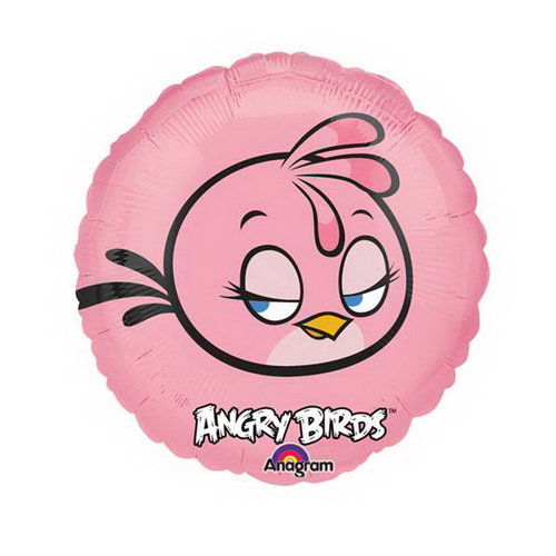 Воздушный шар Круг "Angry Birds" (Розовая птичка)