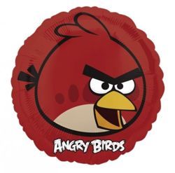 Воздушный шар Круг "Angry Birds" (Красная птичка)