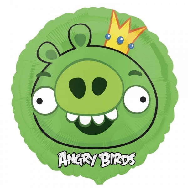 Воздушный шар Круг "Angry Birds" (Король поросят)