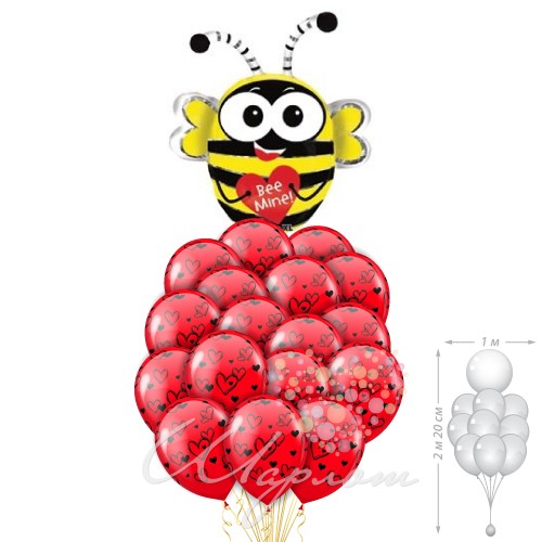 Воздушный шар Букет "Влюбленная пчела"