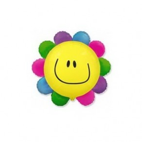 Воздушные шары Цветочек улыбающийся радужный