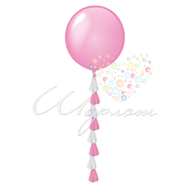 Воздушные шары Шар с гирляндой Тассел (бело-розовая)