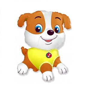 Воздушный шар Веселый щенок в желтом