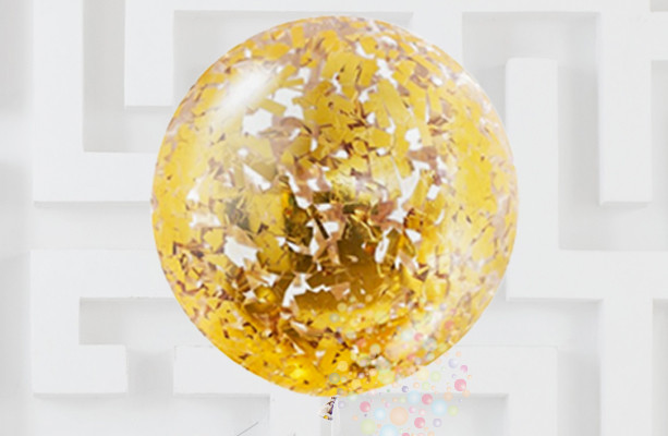 Большой шар XL с золотым конфетти