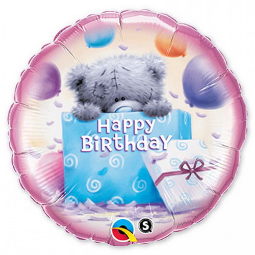 Воздушный шар Круг "Подарок от Мишки Тедди в день рождения" (Me to you)