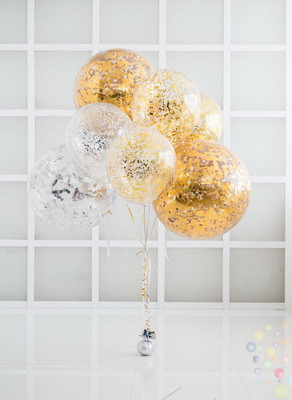 Воздушные шары Золотые сны (с конфетти L и XL)