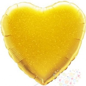 Воздушные шары Сердце Золотое голографическое