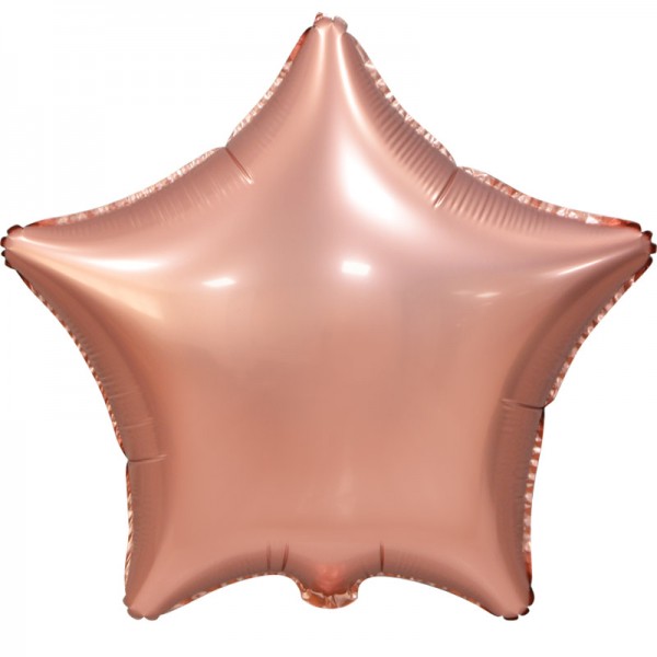 Воздушный шар Звезда Розовое золото матовая