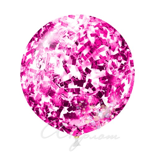 Воздушный шар Большой шар XL с ярко-розовым конфетти