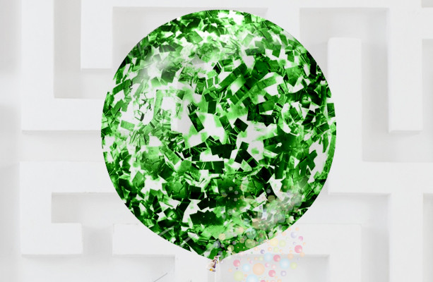 Воздушный шар Большой шар XL с зеленым конфетти