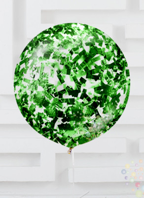 Воздушные шары Большой шар XL с зеленым конфетти