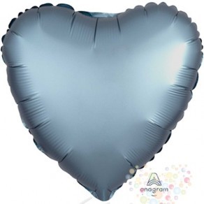 Воздушные шары Сердце steel blue (сатин)