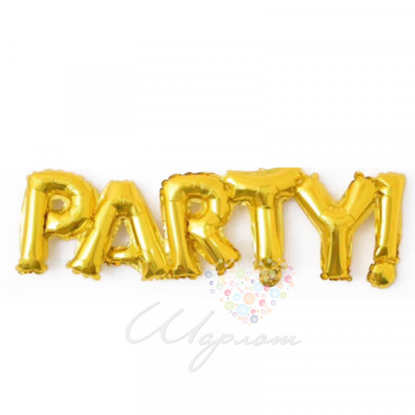 Воздушный шар  Надпись "Party" золото