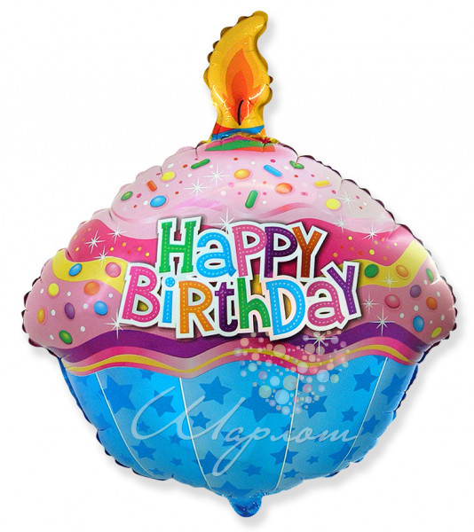 Воздушный шар Кекс со свечей 