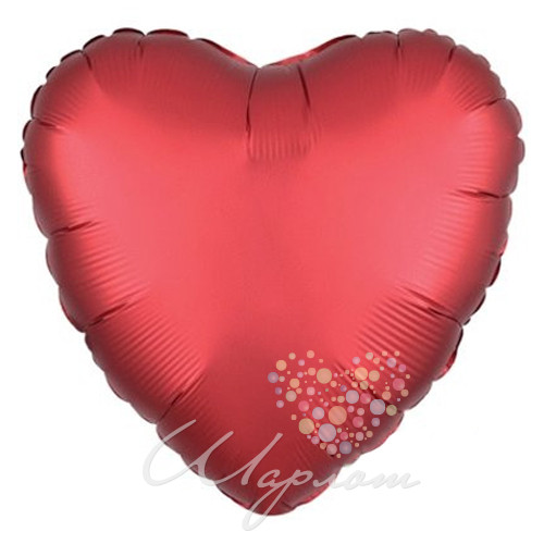 Воздушный шар Красное фольгированное сердце (сатин)