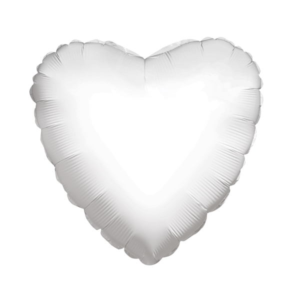 Воздушный шар Белое фольгированное сердце