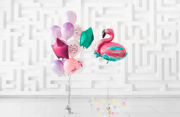 Воздушный шар Букет ''Будь фламинго''