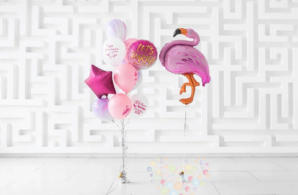Воздушный шар Букет ''Зажигай с фламинго''