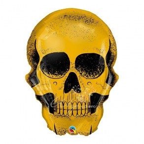 Воздушные шары Череп золотой