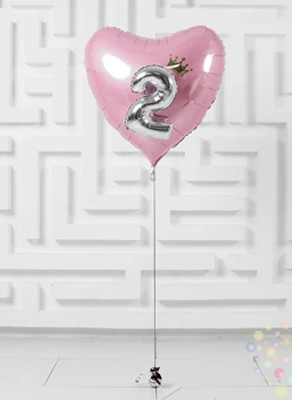 Воздушные шары Джамбо сердце с королевской цифрой