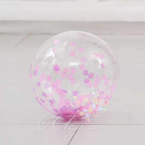 Воздушный шар Прозрачный шар BUBBLE с конфетти ( надутый воздухом)