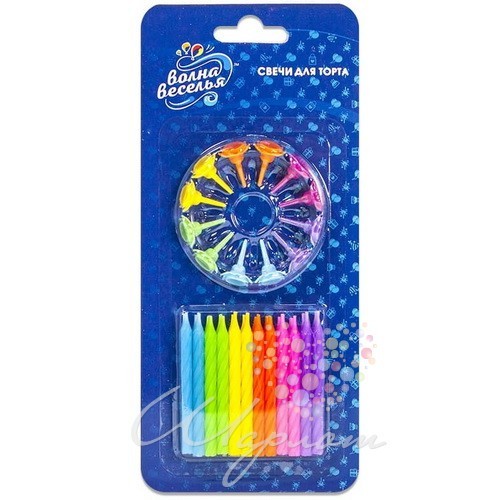 Свечи Радужный микс, Ассорти, 6 см