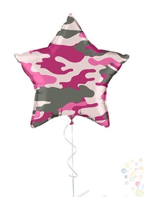 Воздушные шары Звезда Розовый камуфляж