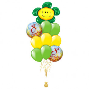 Воздушные шары Букет "Зеленый цветок на 8 марта"