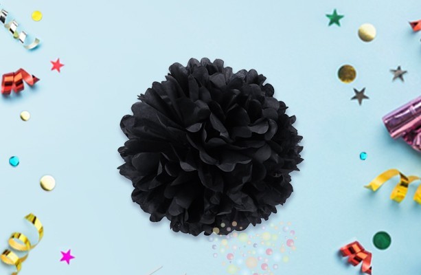 Помпон черный, 25 см