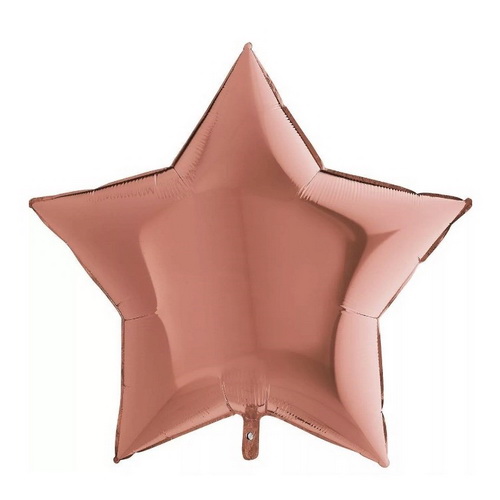 Воздушный шар Звезда Джамбо Металлик Rose Gold 91 см