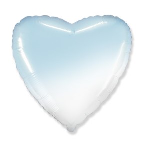 Воздушные шары Сердце градиент голубой 81 см
