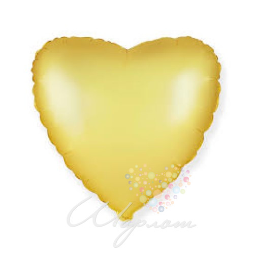 Воздушный шар Сердце золотое (сатин)