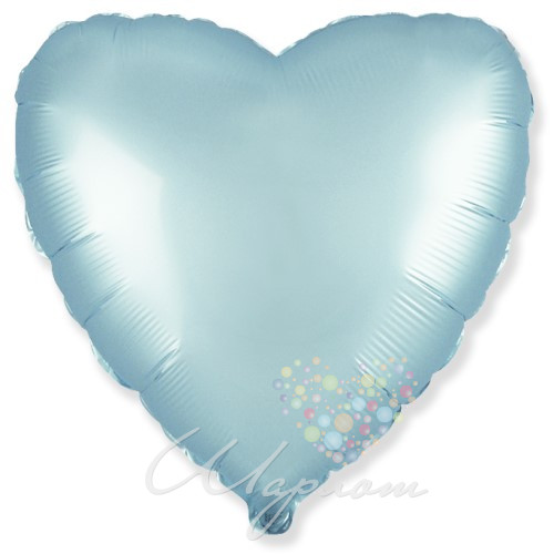Воздушный шар Сердце голубое (сатин)