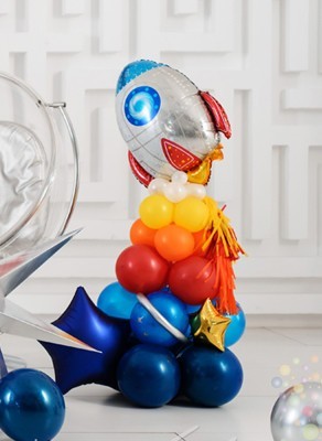 Воздушные шары Стойка "Миссия на Марс" с ракетой