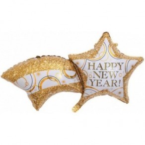 Воздушные шары Звезда комета "Счастливого Нового Года"