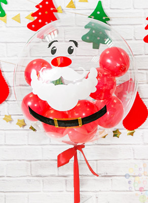 Воздушные шары Прозрачный шар "Санта спешит поздравить"