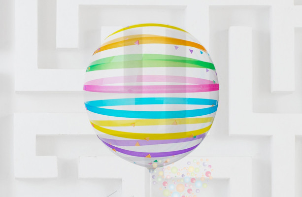 Воздушный шар Прозрачный шар BUBBLE (Бабл) "Полосы разноцветные"