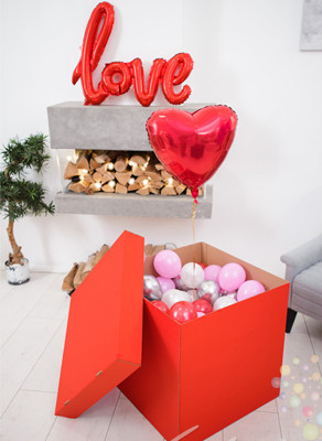 Воздушные шары Коробка для подарка с маленькими шариками, цвет на выбор