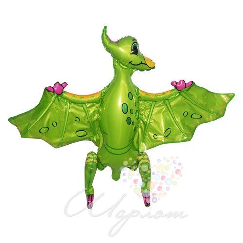 Воздушный шар Ходящий шар "Динозавр Птеродактиль, Зеленый"