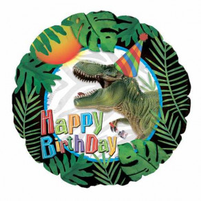 Воздушные шары Круг Тираннозавр "С днем рождения!"
