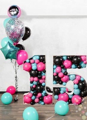 Воздушные шары Вечеринка блогеров с аэромозайкой (Большой сет №11)