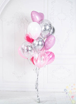 Воздушные шары Розовая нежность (Средний сет №6)