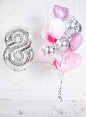 Воздушные шары Розовая нежность (Средний сет №7)