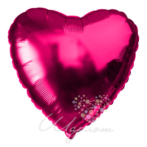 Воздушный шар Ярко-Розовое фольгированное сердце