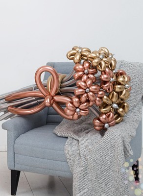 Воздушные шары Букет из 15 хромированных цветов