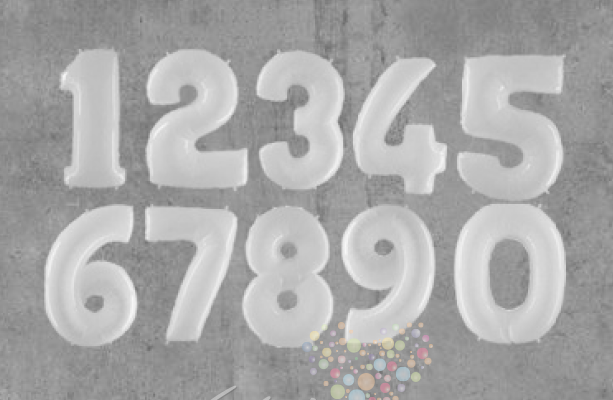 Воздушный шар Шар-цифра Белая (на выбор) 