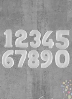 Воздушные шары Шар-цифра Белая (на выбор) 