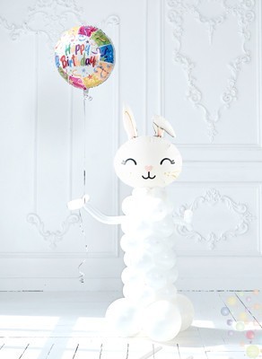 Воздушные шары Столбик с зайцем "Радужные зверята"