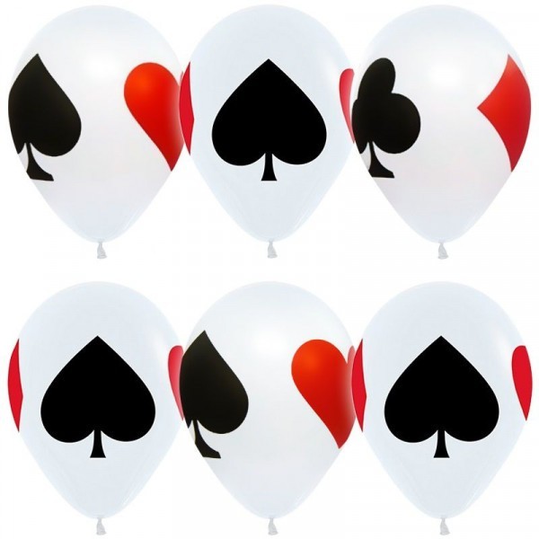 Воздушный шар Шарики под потолок ''Карточные масти''