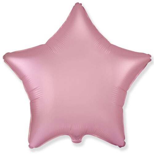 Воздушный шар Звезда сатин розовая (матовая)